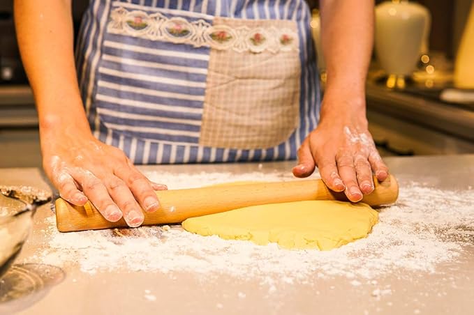 Wood Rolling Pin Dough Roller, Wooden Rolling Pin for Baking Pasta Fondant 13.8 Inches - Straight - Image 4
