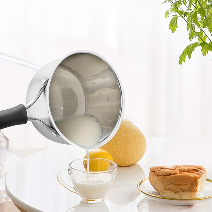 TeamFar Saucepan with Lid, 2 qt Sauce Cooking Pot Milk Pan Stainless Steel, Professional with Long Heatproof Handle for Home Kitchen Restaurant, Healthy & Non Toxic, Multi-use & Dishwasher Safe - Image 4