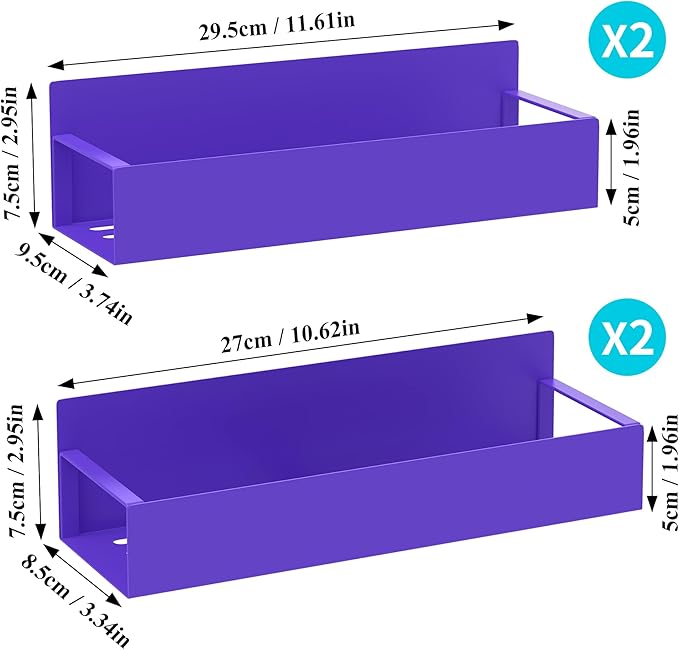 HuggieGems 4 Pack Magnetic Spice Storage Rack Organizer for Refrigerator and Oven, Purple Fridge Organizers and Storage - Image 7
