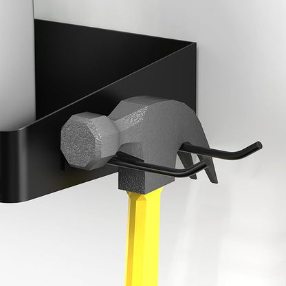 Taozun Garage Paper Towel Holder, Wall Mount Shelf, Shop Towel Holder, One-Hand Tear, Paper Towel Holder Wall Mount with 4 Detachable Hooks for Garage Organization and Storage(Black)
