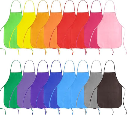 KUUQA 16/24/30/36/40Pcs Kids Apron Painting Aprons for Kids, Kids Paint Apron Art Smock for Classroom Painting Party Supplies