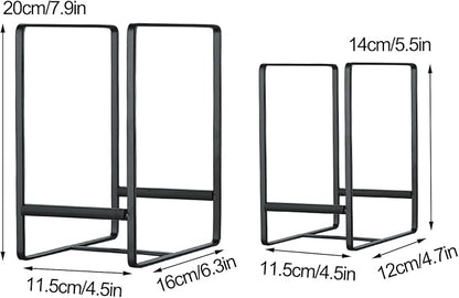 Metal Drying Rack, 3 Pack Inside Cabinet Plate Holders Organizers, Upright Dish Racks for Countertop and Cupboard, Large Capacity, Black (20x16x11.5 cm Each)