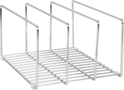 mDesign Baking Tray Rack — Wire Rack for Sorting Trays, Pans and other Cookware Items — Free-Standing Pan Stand for the Kitchen — Chrome - Image 8