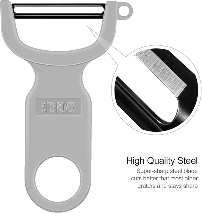 Original Vegetable Peeler, Potato Peelers for kitchen Carbon Steel Blade 3-Pack Grey/Blue/Black - Image 5