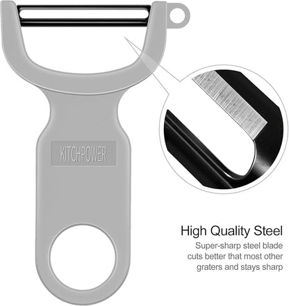 Original Vegetable Peeler, Potato Peelers for kitchen Carbon Steel Blade 3-Pack Grey/Blue/Black - Image 5