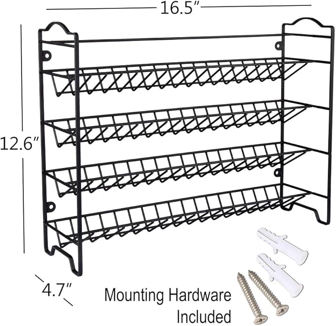 SWOMMOLY Spice Rack Organizer with 36 Empty Square Spice Jars, 396 Spice Labels with Chalk Marker and Funnel Complete Set, for Countertop, Cabinet or Wall Mount, Black - Image 5