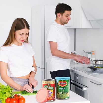4PCs 3-inch/7.5cm Silicone Can Lids for Chef Boyardee | Van Camp's | Goya | Bush's Best | Farmer's Market Can, Can Cover for Canned Good, Can Toppers, Freezer Dishwasher Safe (Can NOT Included)