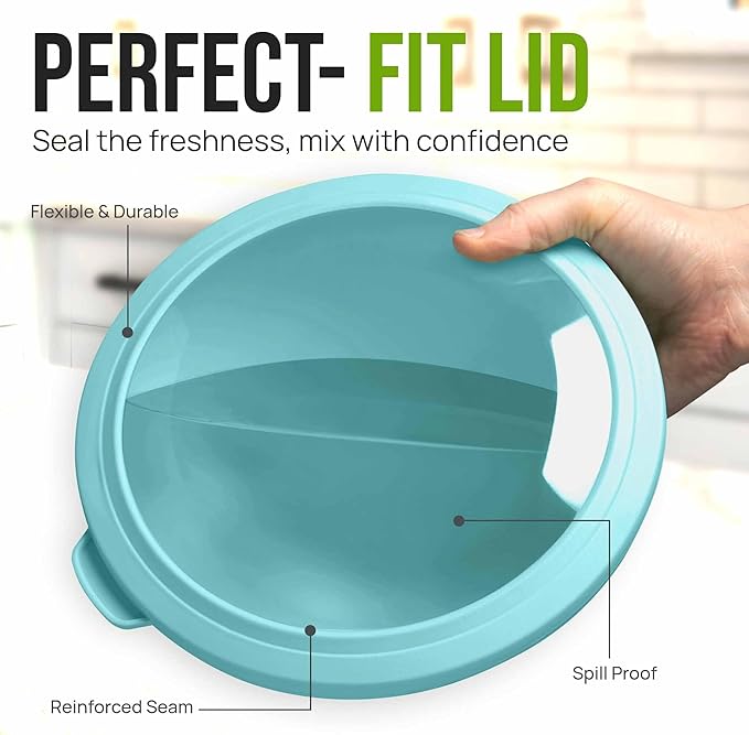Zulay Kitchen 12 Piece Plastic Mixing Bowls with Leak-Proof Lids Set - Microwave and Freezer Safe Kitchen Mixing Bowls for Preparing, Serving and Storing - Large Nesting Bowls (Cotton Candy Ombre) - Image 4