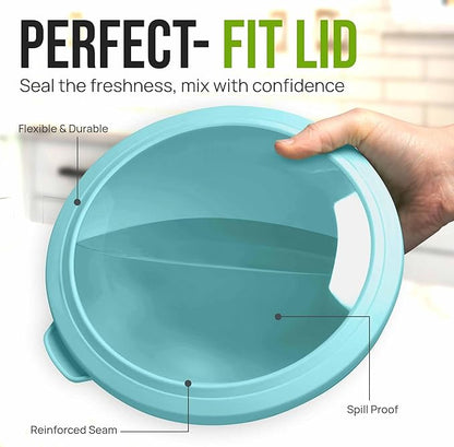 Zulay Kitchen 12 Piece Plastic Mixing Bowls with Leak-Proof Lids Set - Microwave and Freezer Safe Kitchen Mixing Bowls for Preparing, Serving and Storing - Large Nesting Bowls (Cotton Candy Ombre) - Image 4