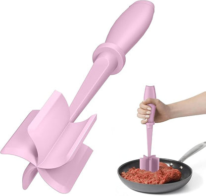 Meat Chopper, Hamburger Grinder, Premium Heat Resistant Smasher for Ground Beef, Burger Grinder Nylon Potato Mix Tool-Pink by PGYARD