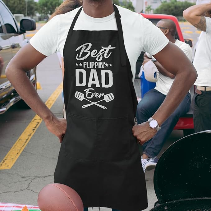 SANDJEST Funny Mens Aprons with Pockets for BBQ Grilling Cooking Grandpa Husband Apron for Birthday Christmas Father's Day