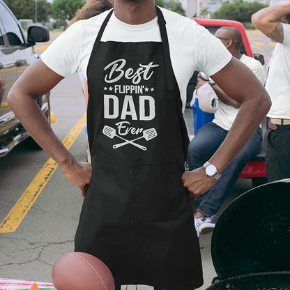 SANDJEST Funny Mens Aprons with Pockets for BBQ Grilling Cooking Grandpa Husband Apron for Birthday Christmas Father's Day