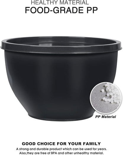 Greentainer Plastic Mixing Bowls with Lids Set for Kitchen, 5 Set Nesting Bowls for Mixing, Baking, Prepping, Cooking and Serving Food, Mixing Bowls Dishwasher, Microwave Safe - Image 4