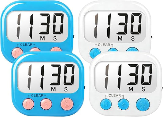 Classroom Timers for Teachers Kids Large Magnetic Digital Timer Teacher Supplies 4 Pack-Blue White by AOUCE