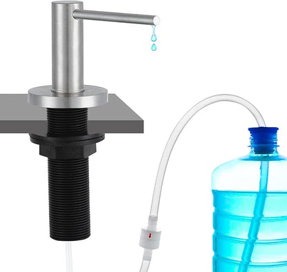 Gappo Upgraded Soap Dispenser for Kitchen Sink Brushed Nickel, Stainless Steel Countertop Pump, Built in Sink Soap Dispenser with 47" Extension Tube kit