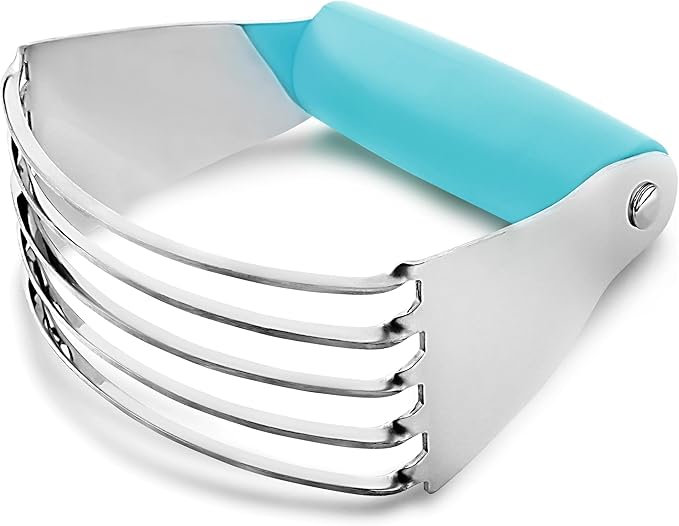 Zulay Kitchen Dough Blender - Stainless Steel Pastry Cutter, Heavy Duty Dough Cutter With Blades, Pastry Blender And Butter Cutter - Pastry Cutter For Baking (Blue) by ZulayKitchen
