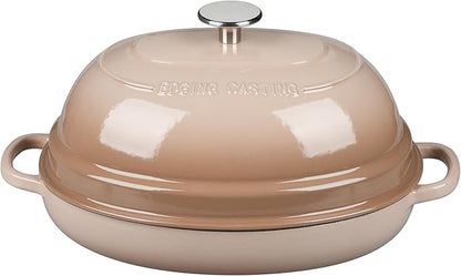 EDGING CASTING Enameled Oval Cast Iron Dutch Oven Pot with Lid, Bread Dutch Oven for Sourdough Bread Baking, Dutch Oven Bread, Bread Oven, 6QT, Mocha - Image 3