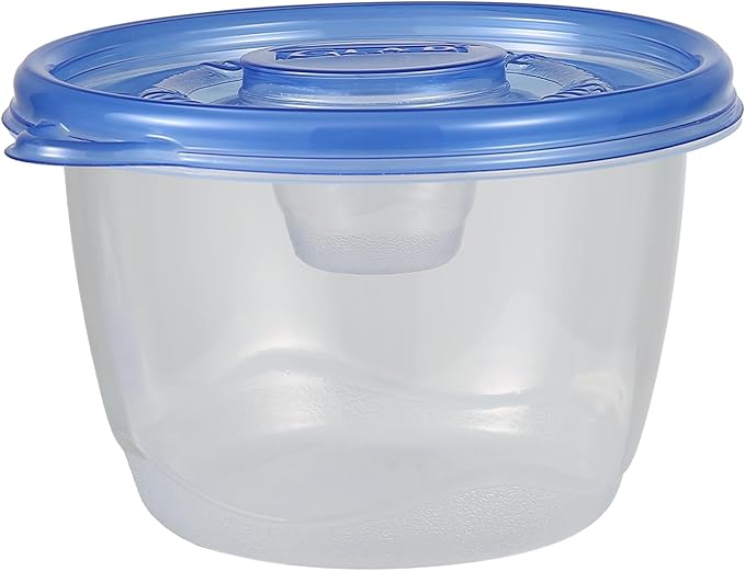 Glad GladWare To Go Lunch Food Storage Containers with Lids, Medium Round BPA Free Plastic with Built-In Dressing Cup for Salads and Lunches, Microwave Dishwasher Safe, 32 Oz, 4 Count - Image 5