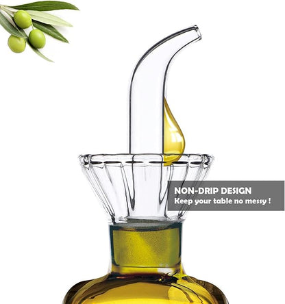 HAIZEEN 16 oz/480ml Non-Drip Olive Oil Dispenser Bottle 100% Glass Oil Carafe Decanter for Kitchen Oil & Vinegar Cruet for Cooking & BBQ - Image 4
