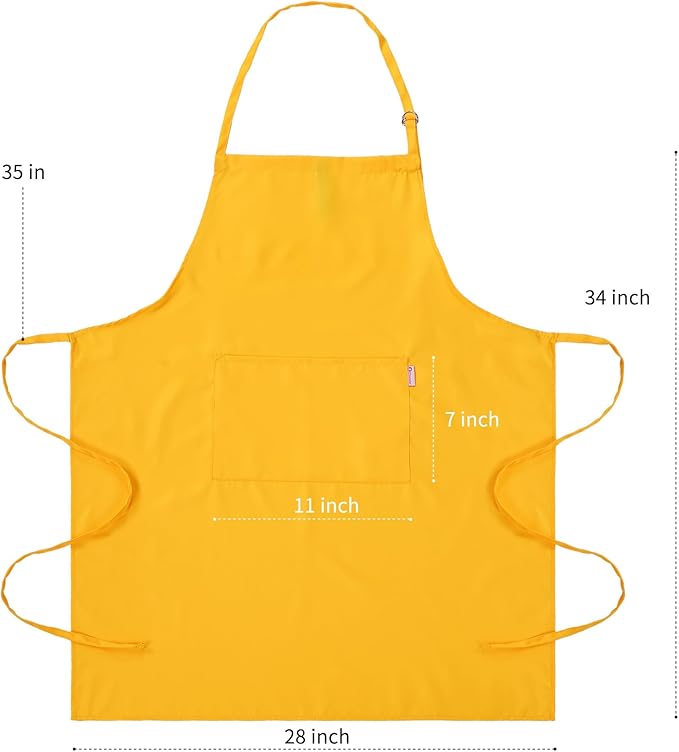 Orange Yellow Apron for Women with Pockets | Lightweight and Adjustable Apron