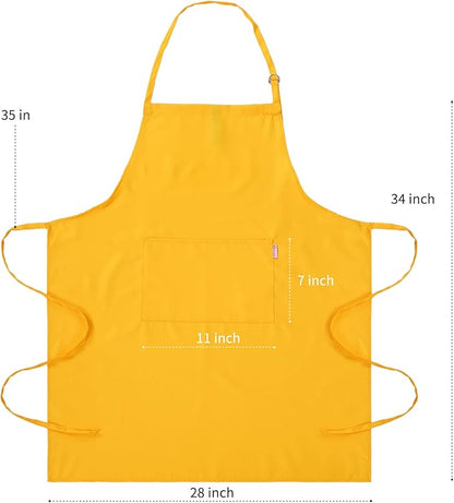 Orange Yellow Apron for Women with Pockets | Lightweight and Adjustable Apron
