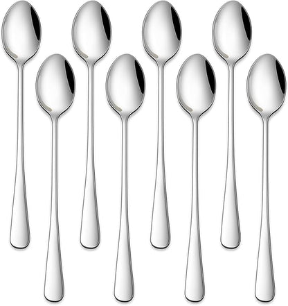 DEHOV 7.5 Inches Stainless Steel Iced Tea Spoons,Set Of 8 Long Stirring Spoons For Coffee,Cocktail,Ice Cream,Long Handle Iced Teaspoons,Latte Spoons For Mixing by DEHOVKitchen