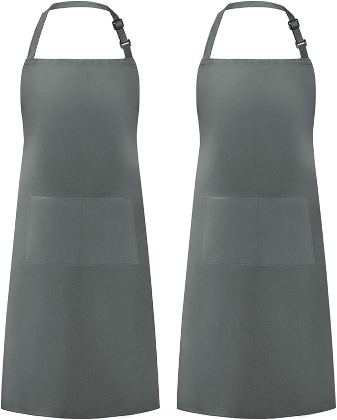 Syntus Apron for Men Women, Adjustable Cooking Kitchen Chef Aprons with 2 Pockets, Cotton/Polycotton/Polyester by Syntus