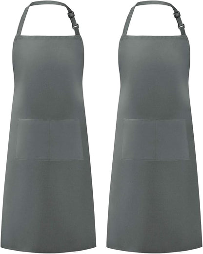 Syntus Apron for Men Women, Adjustable Cooking Kitchen Chef Aprons with 2 Pockets, Cotton/Polycotton/Polyester by Syntus