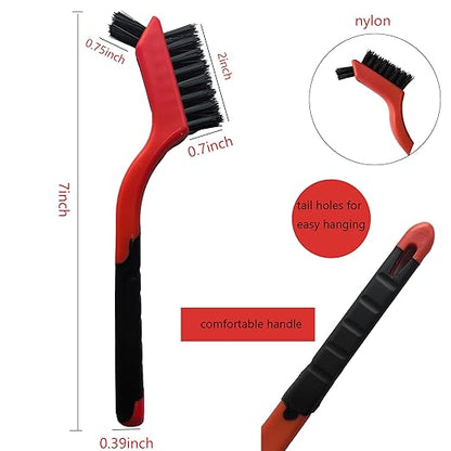 6-Pack Nylon Cleaning Brushes - Non-Scratch Nylon Bristles for Delicate Surfaces & Daily Cleaning | Ergonomic Grip with Mini Head & Hanging Hole - Image 2