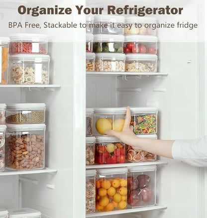 Melovom 8 Pcs Pop Food Storage Containers Airtight Food Storage Containers Set with Lids Kitchen Pantry Organization and Storage, 3.4Qt, 2.8Qt, 2.1Qt, 1.2Qt - Image 4