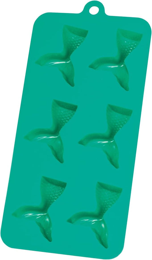 HIC Kitchen Silicone Mermaid Tails Ice Cube Tray, Non-Stick, Makes 6 Mermaid Tails