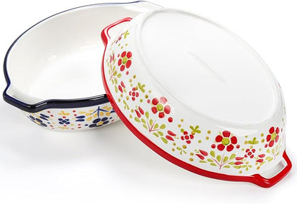 Peohud 3 Pack Ceramic Baking Dishes, 50 Oz Large Casserole Dish for Oven, Oval Au Gratin Pans, Porcelain Bakeware Set Lasagna Pans for Cooking, Cake Dinner, Kitchen, 10 x 7.9 x 2.6 Inches - Image 4