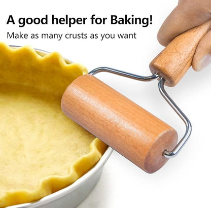 Watris Veiyi Small Rolling Pin, Wooden Dough Roller, Non-Stick Pizza Roller, Dough Baker Roller Set for Home Kitchen Baking Cooking(9.5cm/3.74in) - Image 4