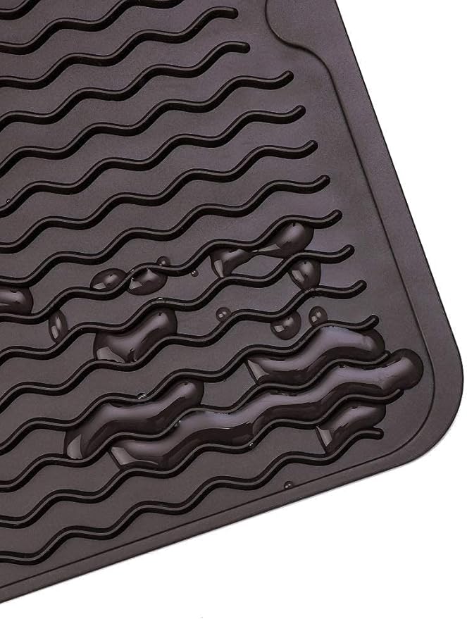 MicoYang Silicone Dish Drying Mat for Multiple Usage,Easy clean,Eco-friendly,Heat-resistant Silicone Mat for Kitchen Counter or Sink,Refrigerator or Drawer Liner Coffee S 12 inches x 6 inches - Image 7