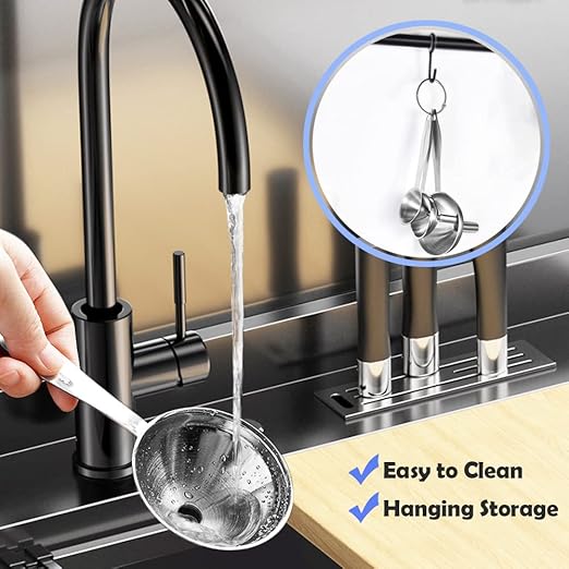 Small Funnels for Filling Bottles, 3 Pcs Stainless Steel Kitchen Funnel Set, Food Grade Mini Metal Funnel for Transferring Oil Liquid, Easy Cleaning with a Brush (Long Handle) - Image 4