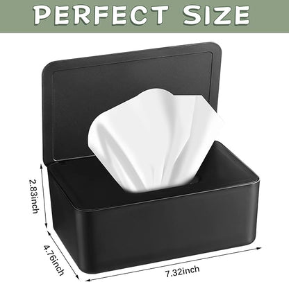 Newtay Dryer Sheet Holder with Hinged Lid,Plastic Dryer Sheet Dispenser Container Storage Box Fabric Softener Sheets Holder for Laundry Room Decor(Black)