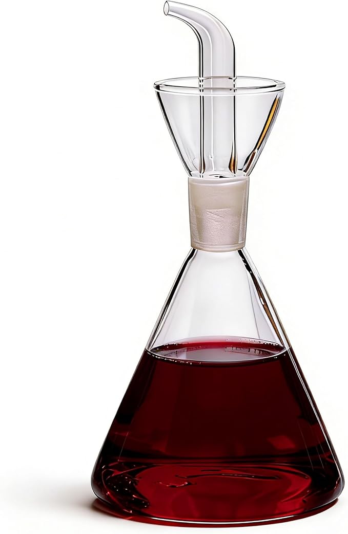 ELETON Conical 8 oz Glass Oil Dispenser – No Drip Olive Oil Cruet with Leak-Proof Spout, Easy-Fill Wide Mouth, Borosilicate Bottle for Kitchen & BBQ - Image 2