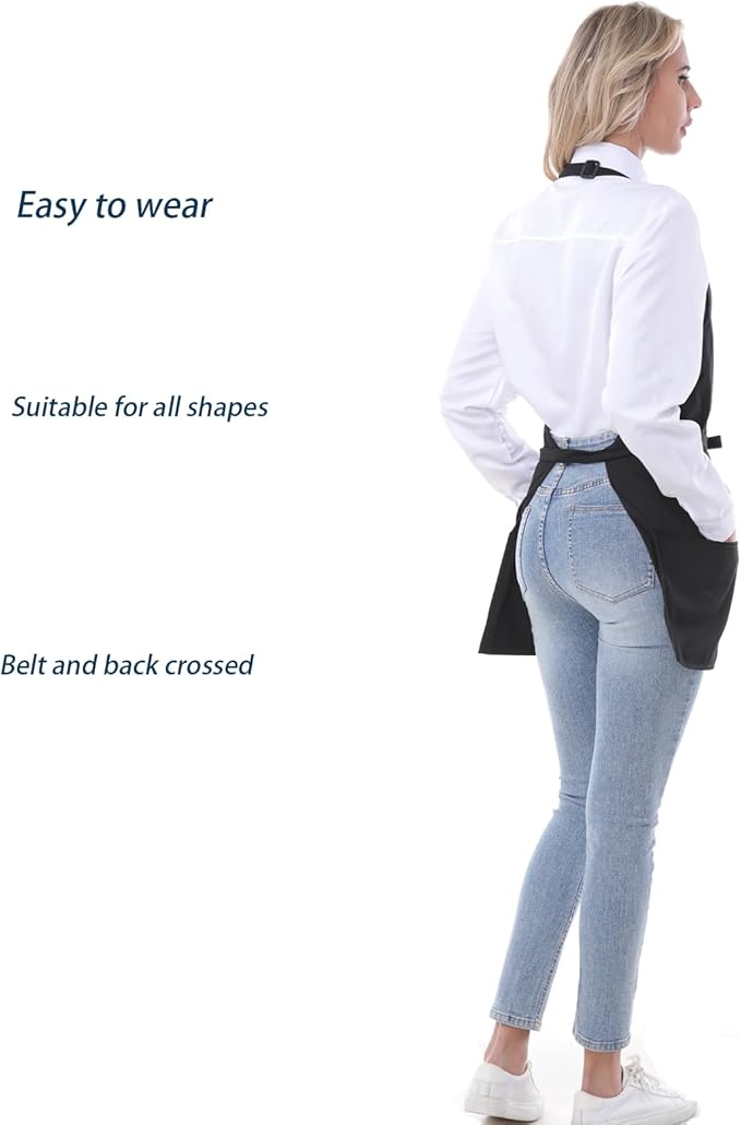 Aprons for Women with 3 Pockets, Server Apron, Aprons for Cooking, Chef Apron, Comfortable Material Adjustable
