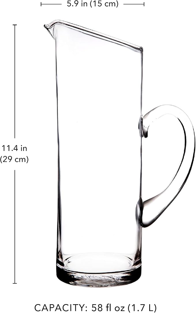 Glass Water Pitcher with Spout – Elegant Serving Carafe for Water, Juice, Sangria, Lemonade, and Cocktails – Crystal-Clear Glass Beverage Pitcher. - Image 3