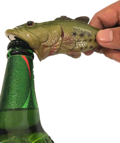 Bass Fish Bottle Opener, Beer Bottle Opener, Creative, Resin, Green