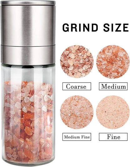 Gulex® Salt Grinder Pepper Mill, Refillable, Adjustable Coarseness Black Pepper Grinder, Stainless Steel Sea Salt Shaker with Ceramic Rotor(Seasoning not included) - Image 4