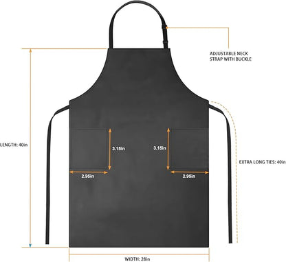 Gotega Waterproof Rubber Vinyl Apron Adjustable Dishwasher Apron - Apron for Women Men Heavy Duty Work Apron - Image 2
