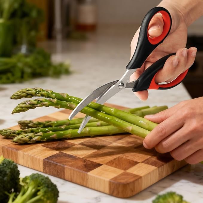 All Purpose Kitchen Shears with Protective Sheath, Heavy Duty 3 Pack Kitchen Scissors with Serrated Blade, Stainless Steel Cooking Scissors for Poultry, Food, Vegetables - Image 4