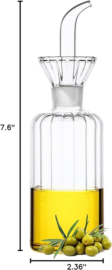 HAIZEEN 8oz/240ml Olive Oil Bottle Dispenser/Glass Cruet with DRIPLESS POUR SPOUT for Kitchen and BBQ - Image 7