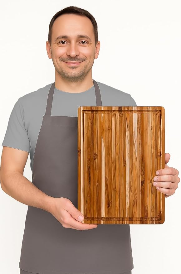 Teakhaus Carving Board and Cutting Board Oil Set - Includes Small (S) Wood Cutting Board with Juice Groove and EON Food Grade Mineral Oil - Knife-Friendly - FSC Certified - Image 6