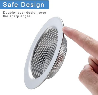 Honmein 3 Pcs Sink Strainer for Most Kitchen Sink Drain Basket, Upgraded Double-Layer Safe Design Kitchen Sink Strainer (Outer Diameter 4.5 Inch) - Image 3