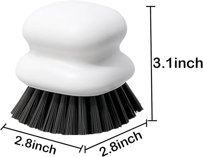Dish Brush with Handle, Kitchen Scrub Brushes for Cleaning, Dish Scrubber with Nylon bristles for Sink, Pots, Pans (1Pack White Nylon bristles) - Image 4