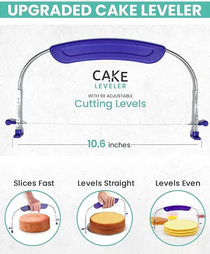 RFAQK 90PCs Cake Decorating Kit with Leveler, Baking Supplies Gift Includes Cake Stand Turntable, 24 Numbered Icing Tips, 55+1 Piping Bags, 2 Frosting Spatulas, 3 Scrappers, Video Course & Booklet - Image 5