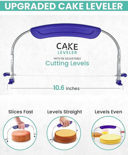 RFAQK 90PCs Cake Decorating Kit with Leveler, Baking Supplies Gift Includes Cake Stand Turntable, 24 Numbered Icing Tips, 55+1 Piping Bags, 2 Frosting Spatulas, 3 Scrappers, Video Course & Booklet - Image 5