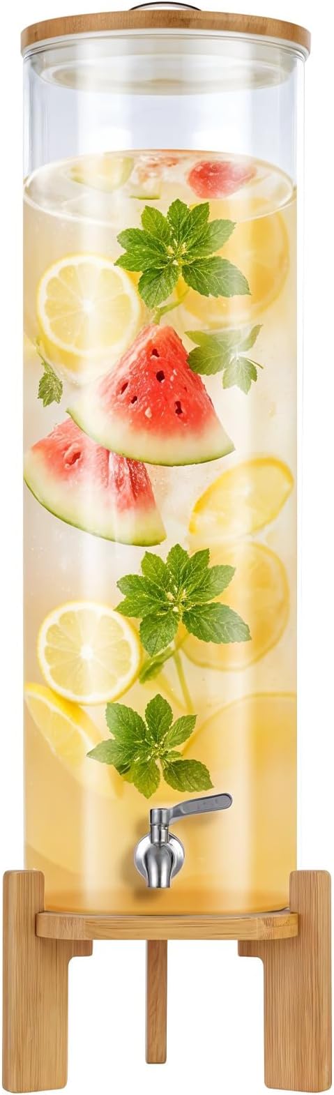 Beverage Dispenser,4.1 Gallon Glass Drink Dispenser with Stand,Glass water dispenser with Spigot, Large Drink Dispensers for Parties,Water Dispensers for Bar,Wedding,Restaurants 15L by OSXDOL